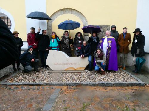 Slavnostní odhalení a svěcení kamene - Přelouč součástí Východočeské trasy Svatojakubské cesty do Santiaga de Compostela, 2. 12. 2018
