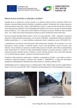 Rekonstrukce chodníků a veřejného osvětlení  1